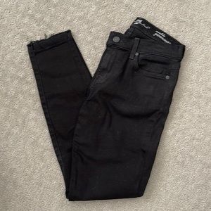 7 for All Mankind jeans Ankle Gwenevere - black denim with raw hem